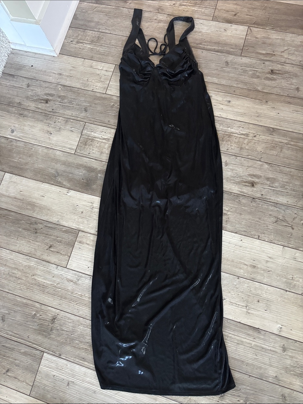 Zara Leather-like full length dress.